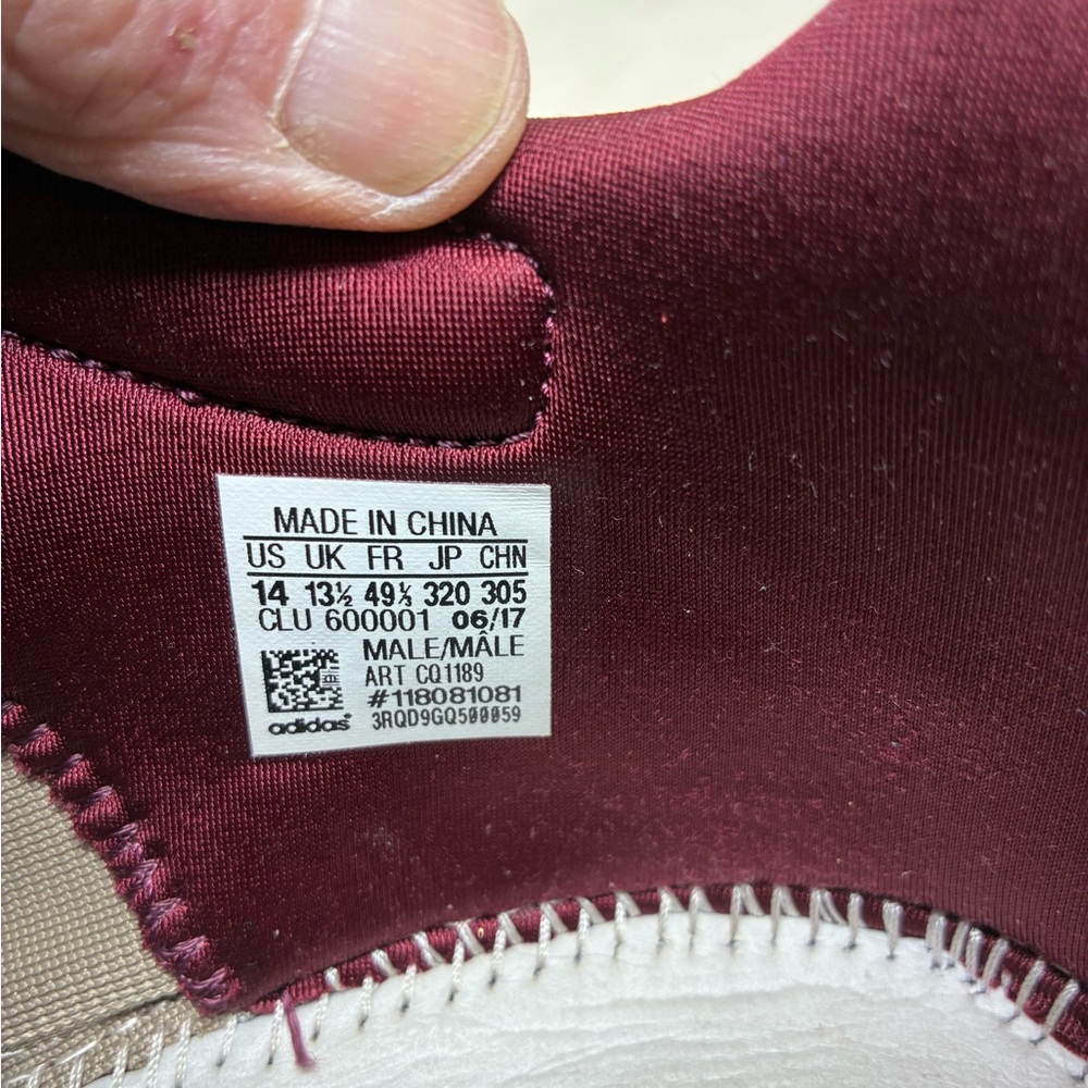 Adidas Men's Burgundy Suede Athletic Sneaker - Picture 10 of 14